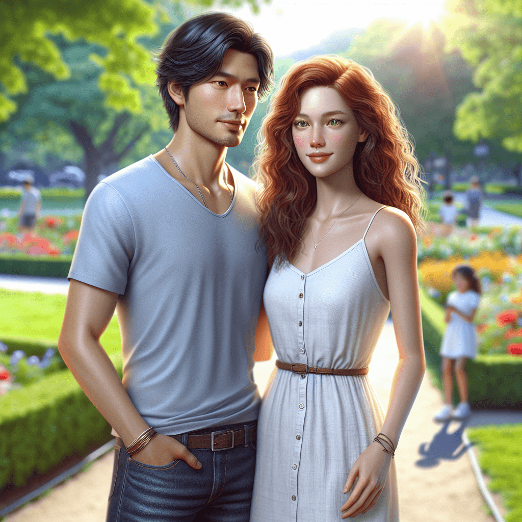 Couple  in realistic, photographic style