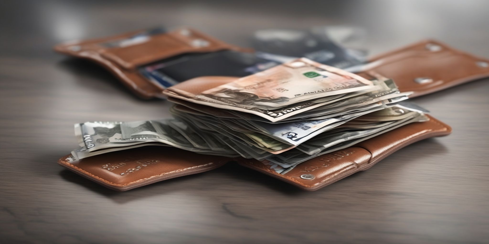 Virtual wallet  in realistic, photographic style