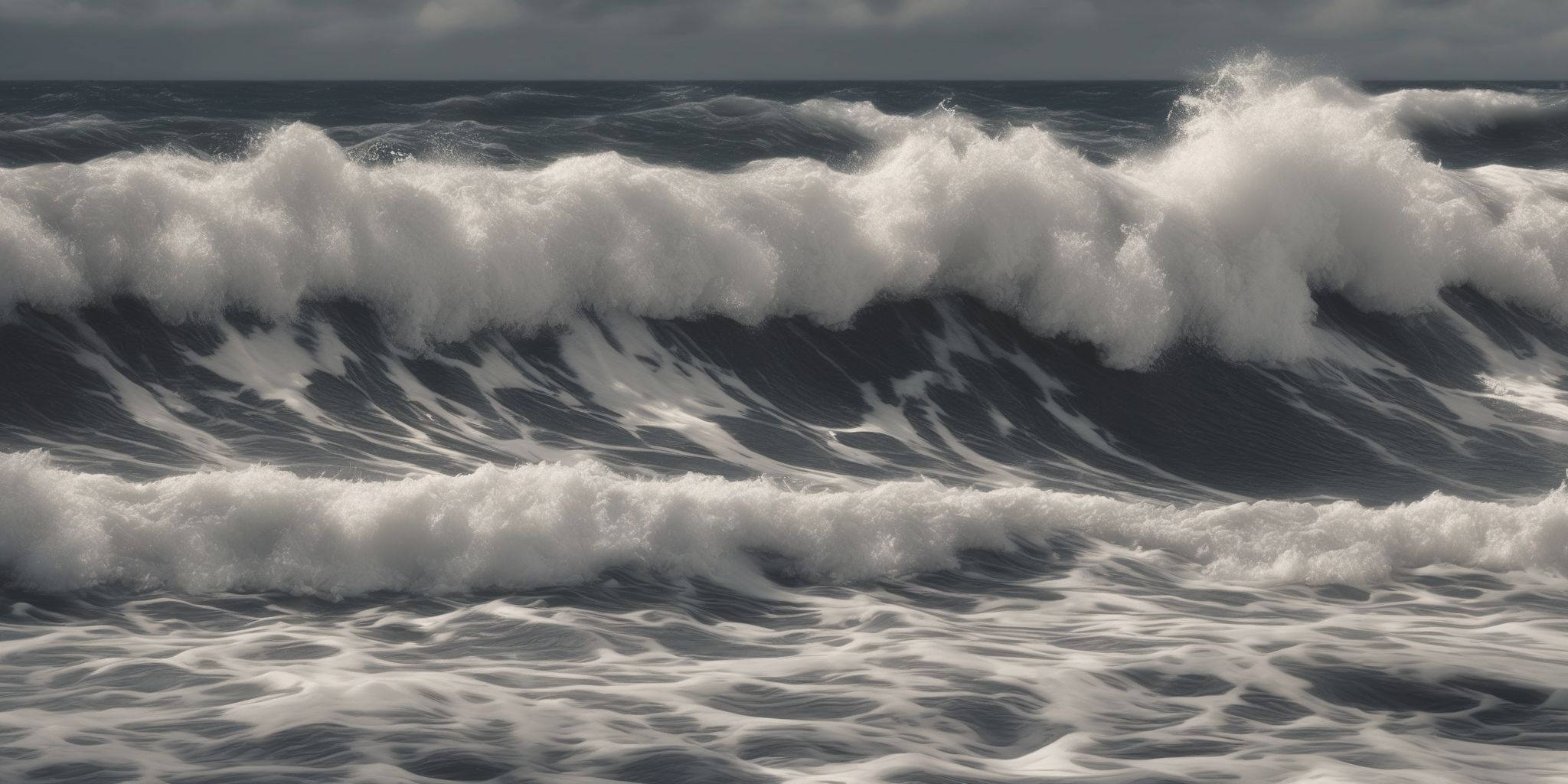 Rolling waves  in realistic, photographic style