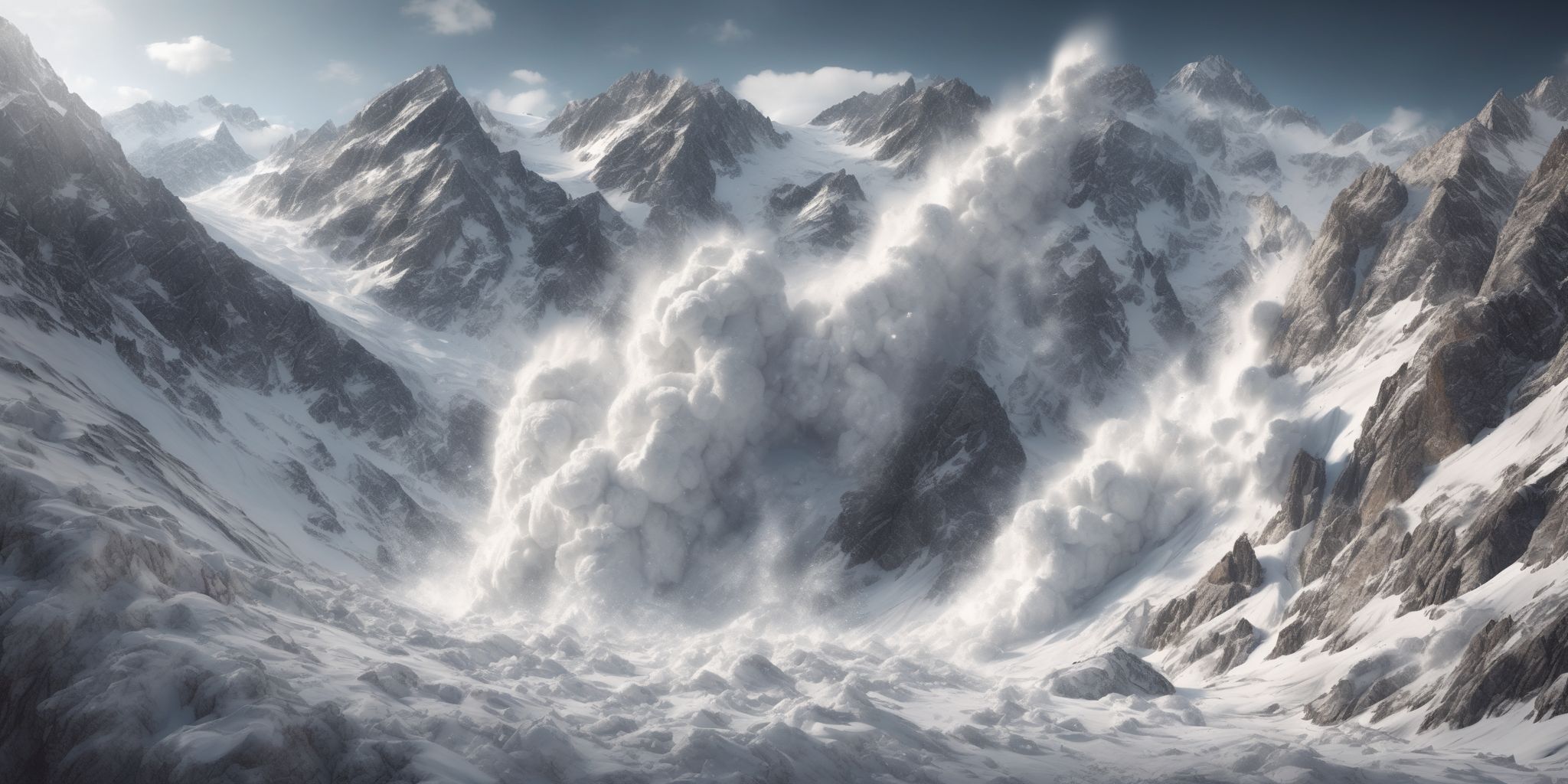 Avalanche  in realistic, photographic style