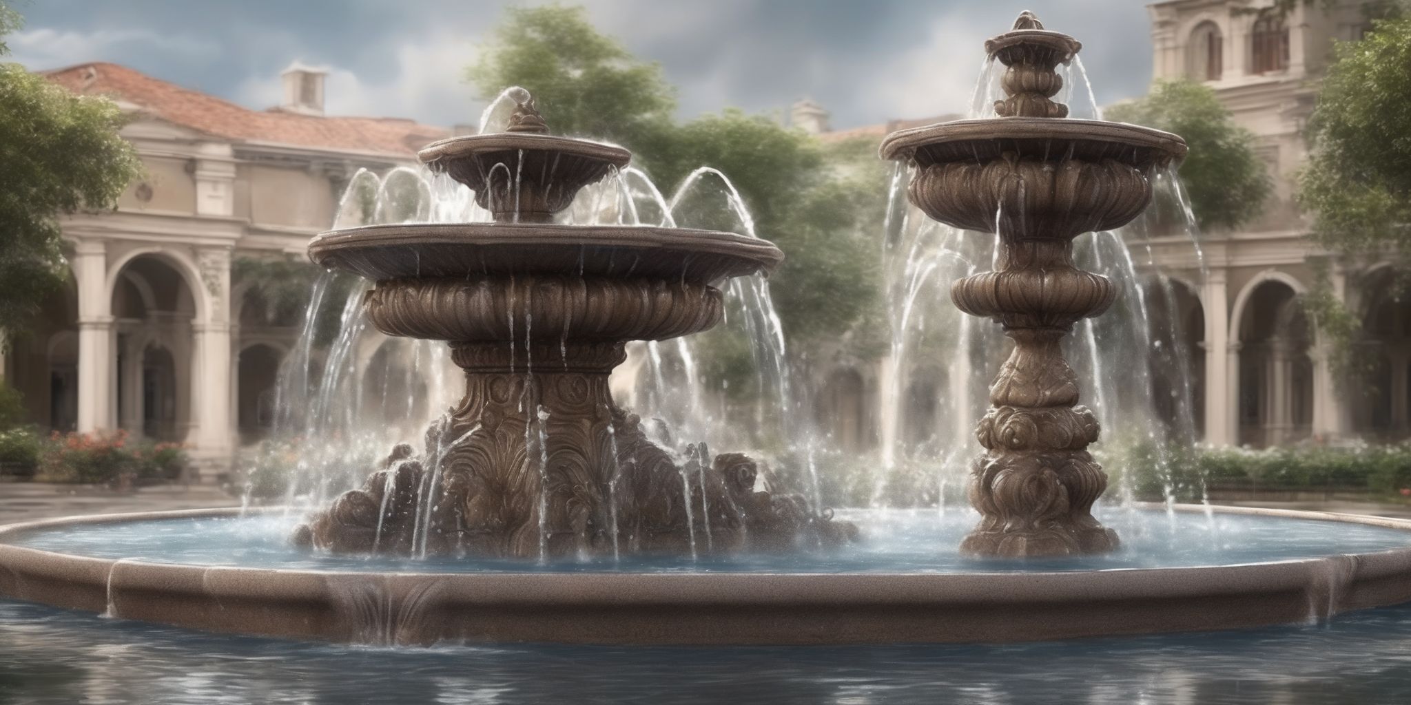 Fountain  in realistic, photographic style