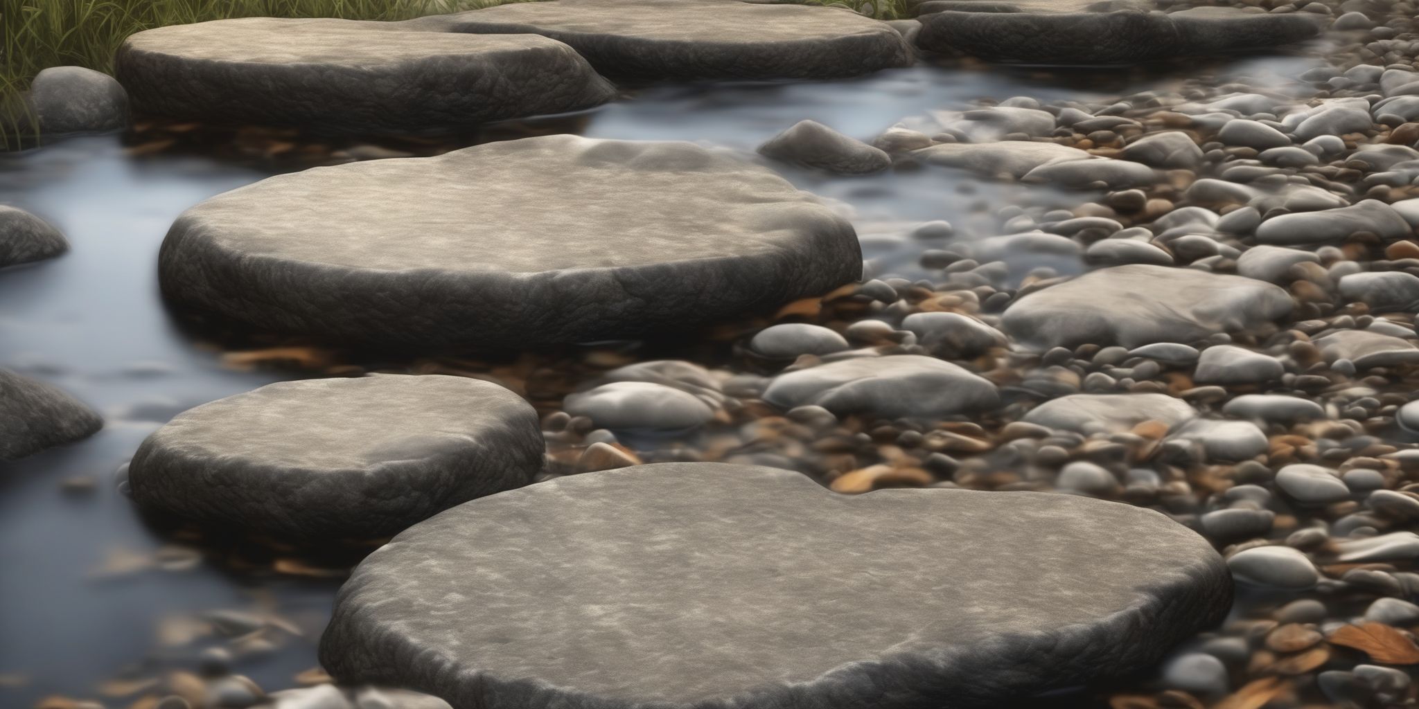 Stepping stones  in realistic, photographic style