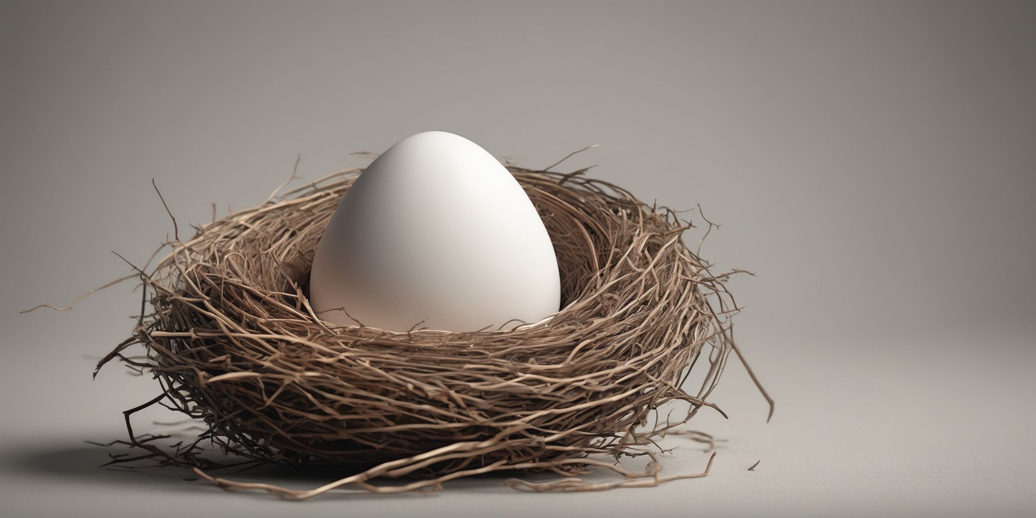 Nest egg  in realistic, photographic style