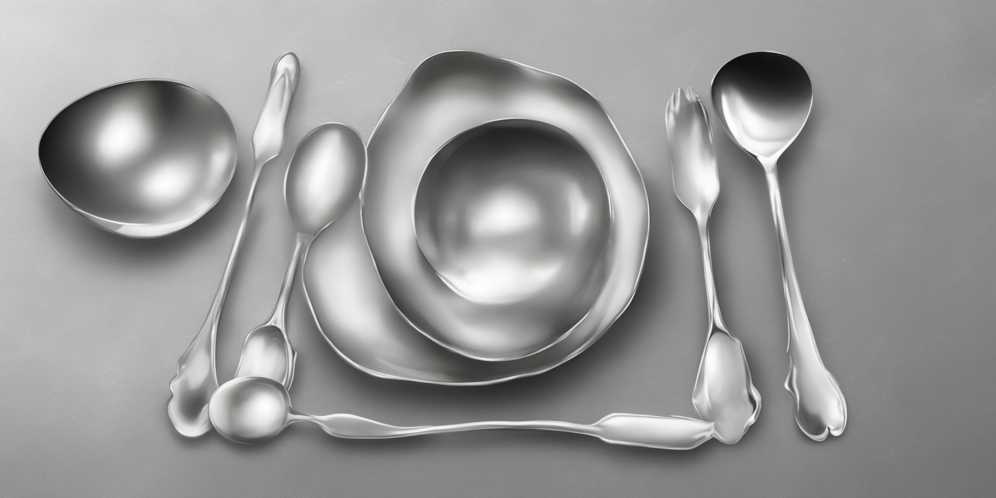 Silver spoon  in realistic, photographic style