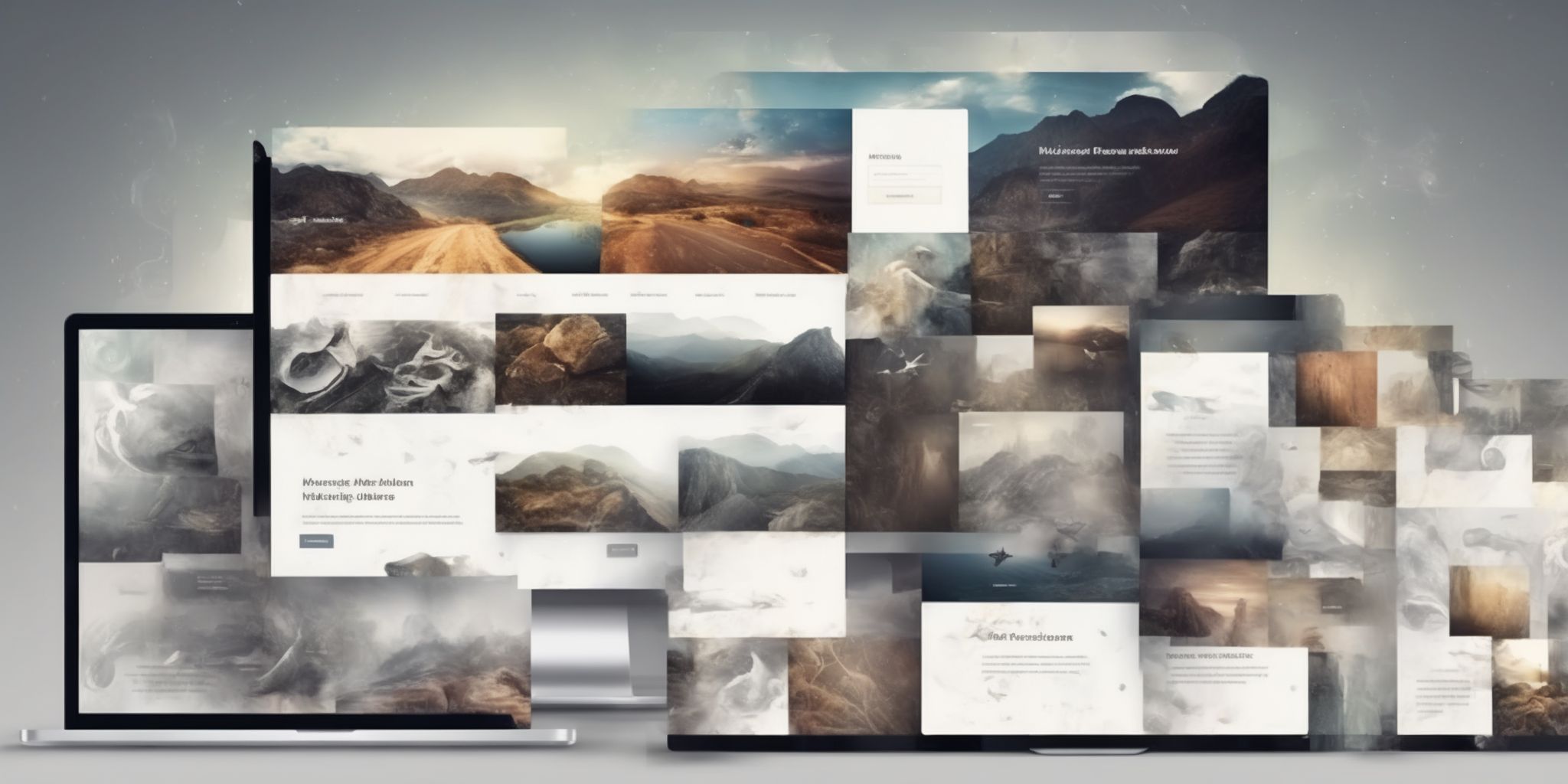 Website interface  in realistic, photographic style