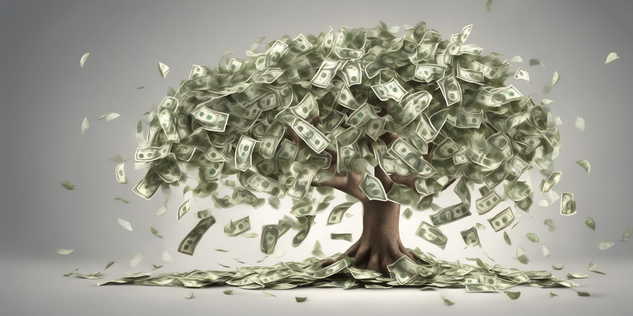 Money tree  in realistic, photographic style