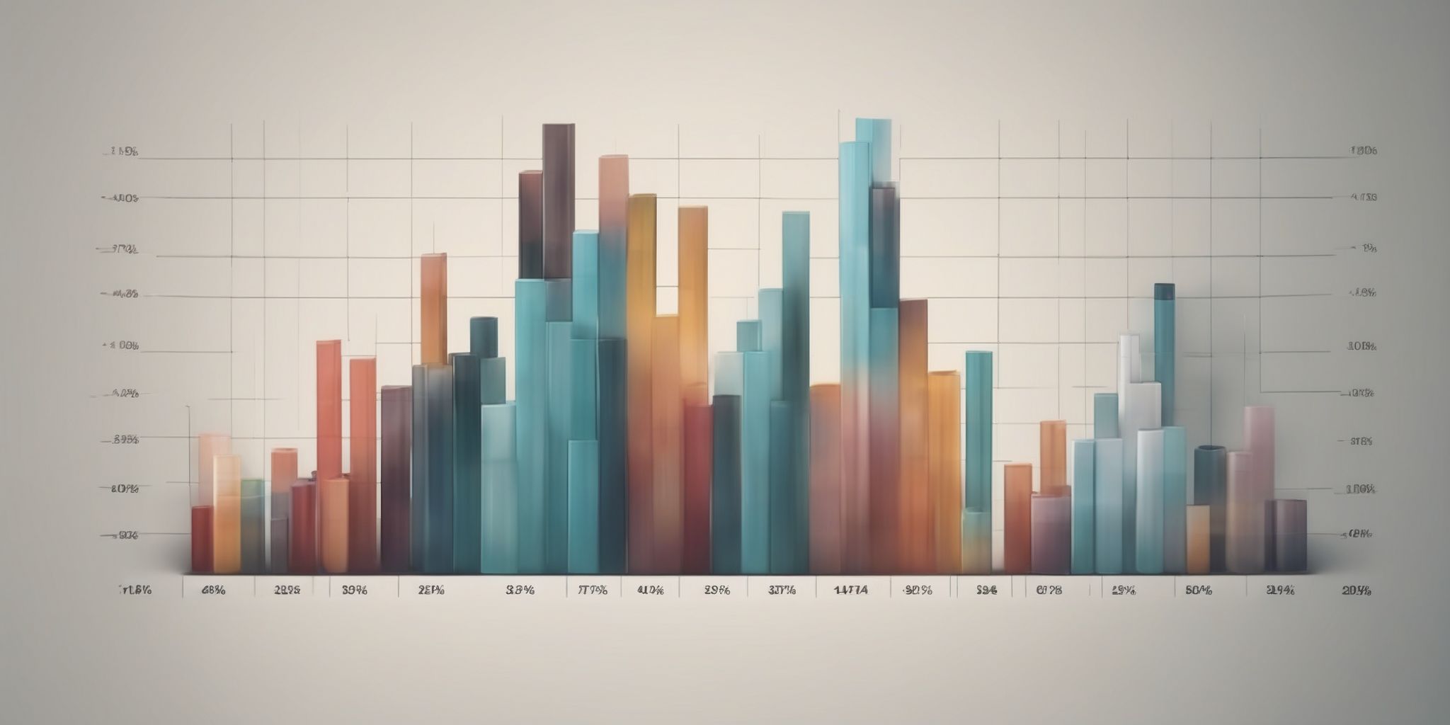 Bar chart  in realistic, photographic style