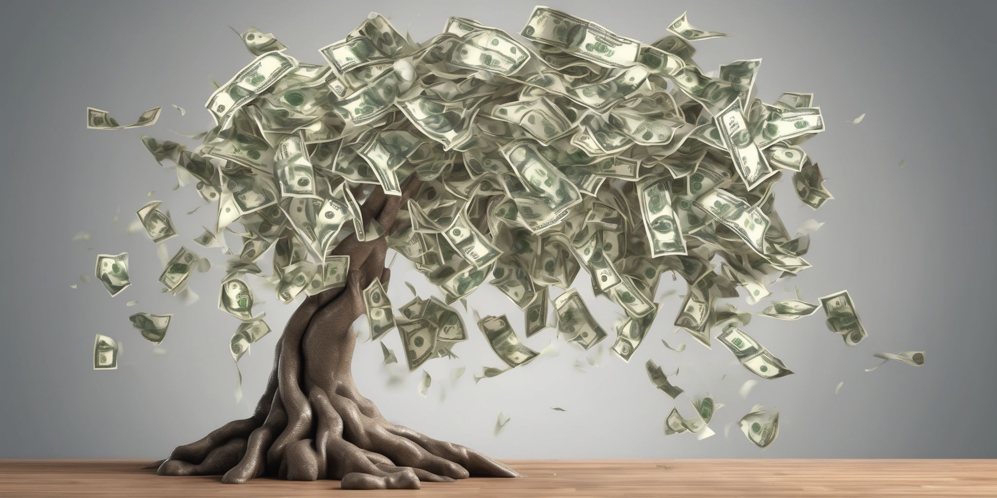 Money tree  in realistic, photographic style