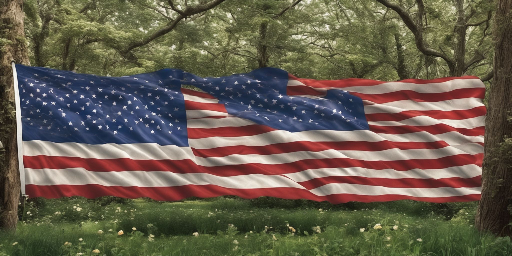 Flag: Garden State  in realistic, photographic style