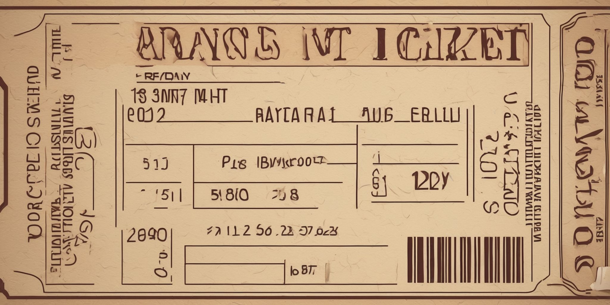 Ticket  in realistic, photographic style