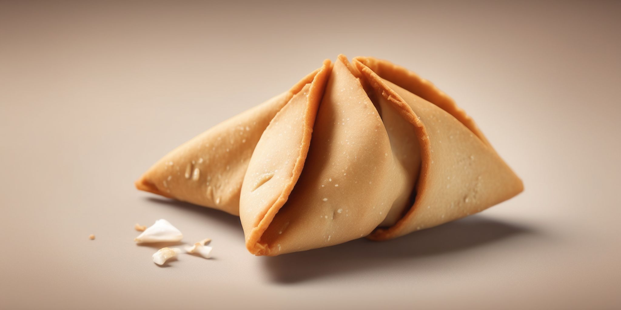 Fortune cookie  in realistic, photographic style