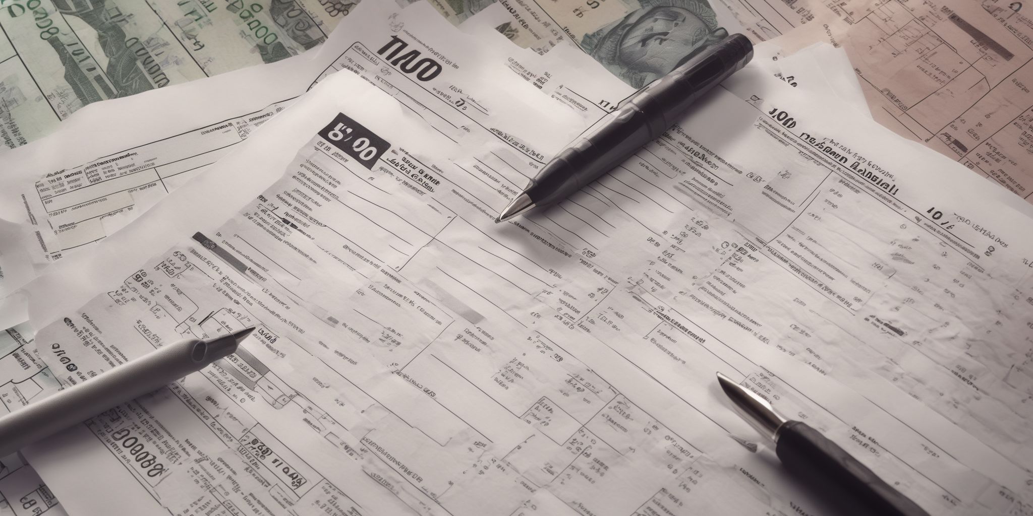 Tax return  in realistic, photographic style
