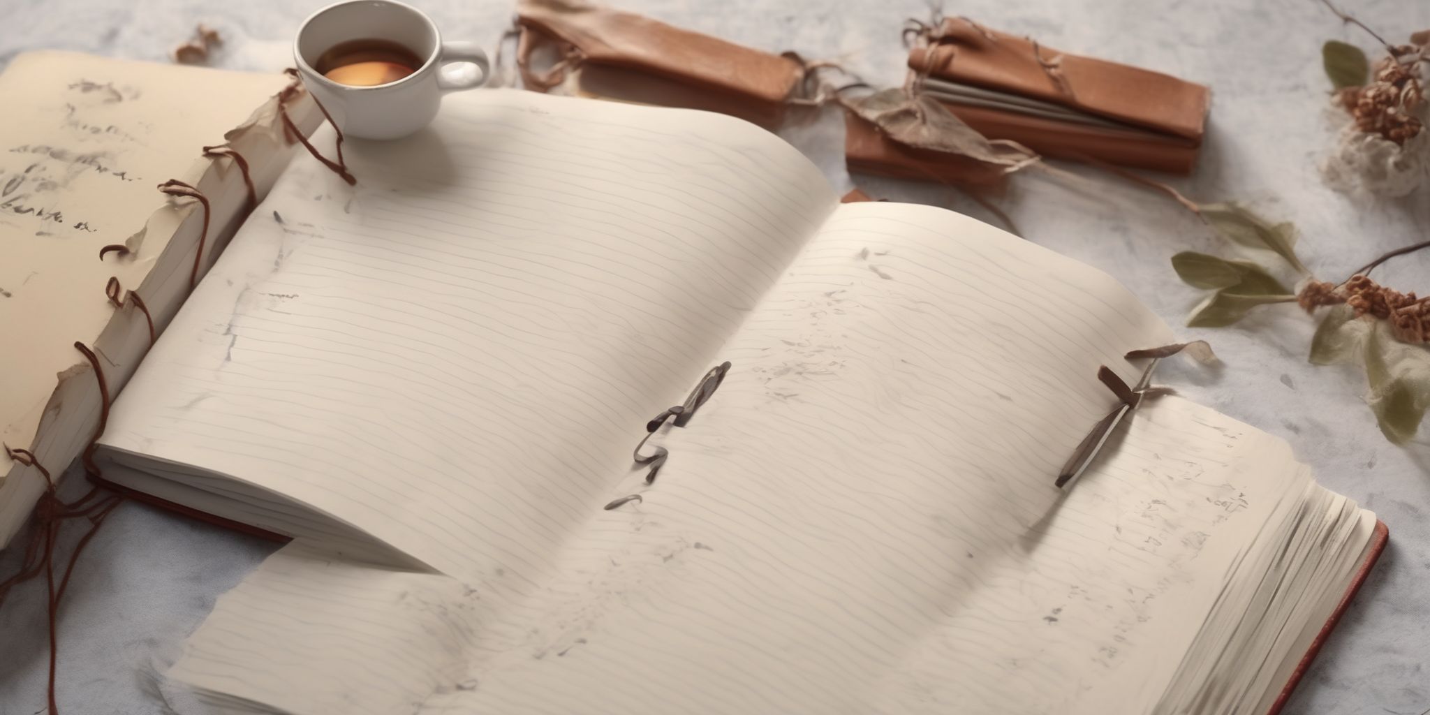 Diary  in realistic, photographic style