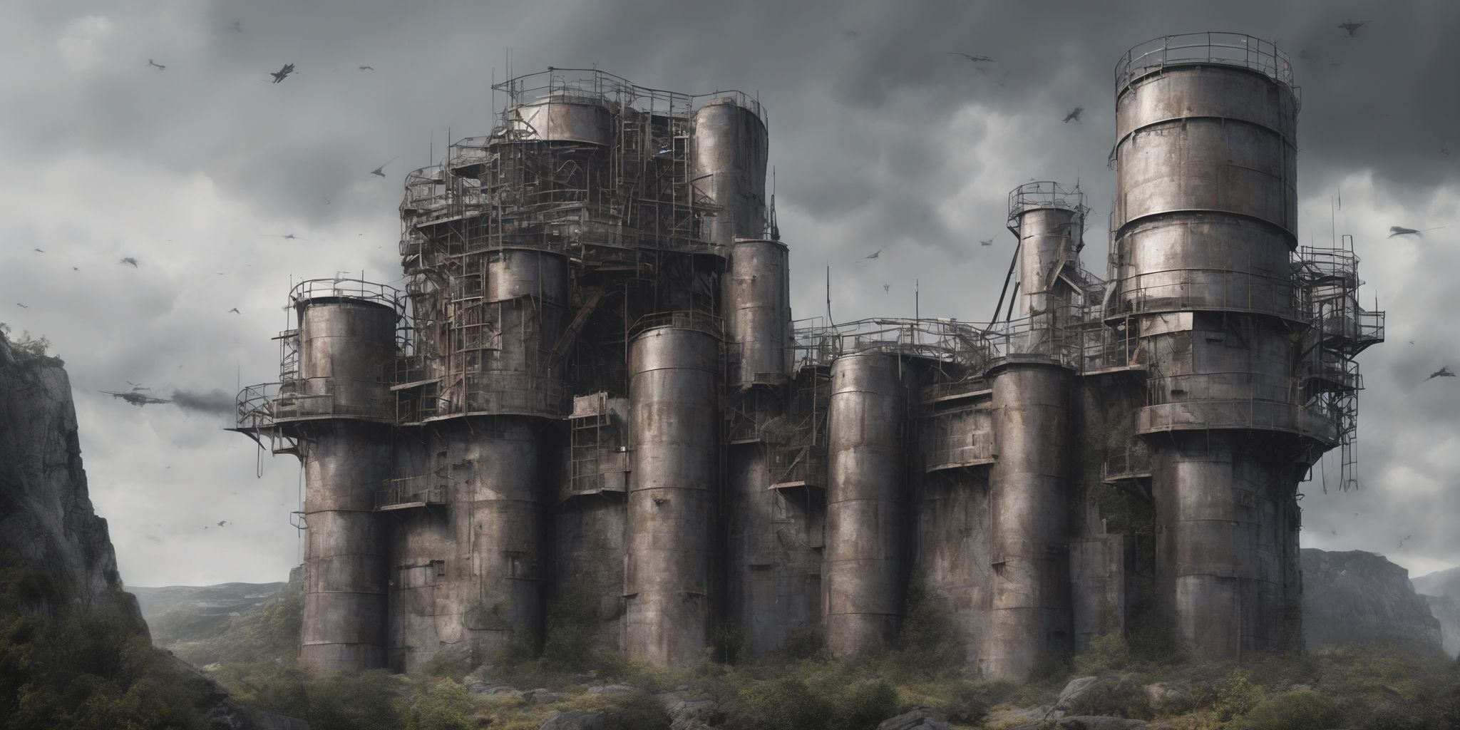 Steel fortress  in realistic, photographic style