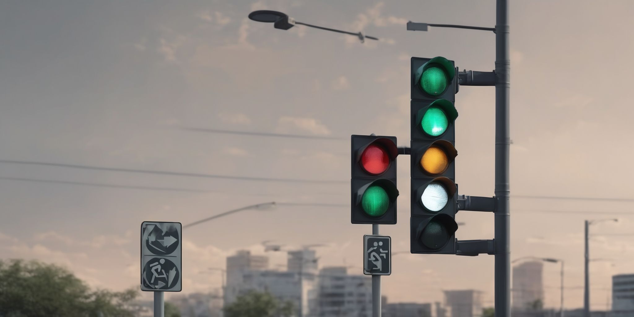 Traffic signal  in realistic, photographic style