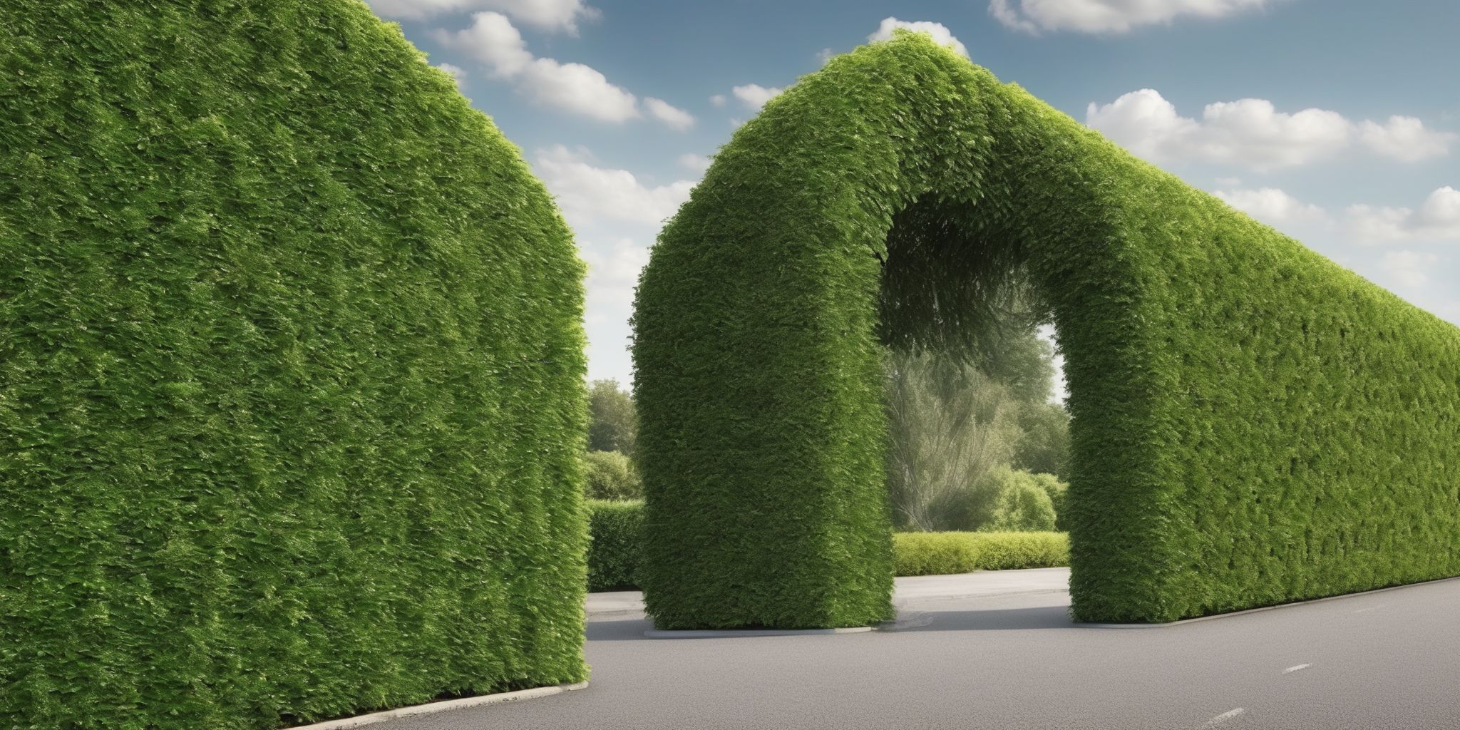 Protection hedge  in realistic, photographic style