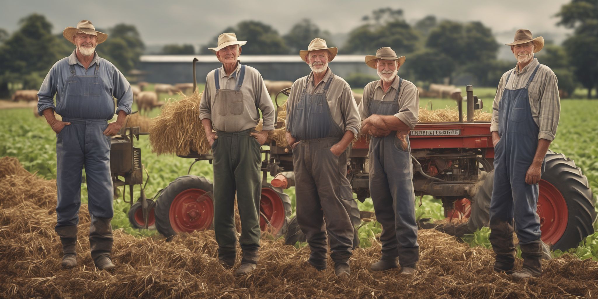 Farmers  in realistic, photographic style