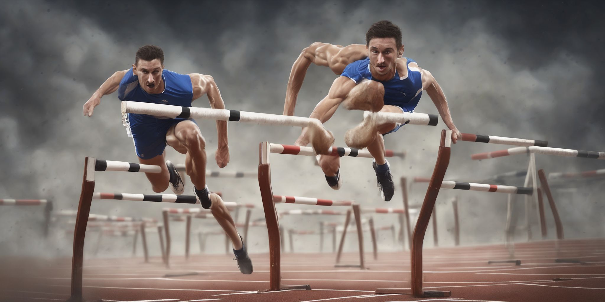 Last hurdle  in realistic, photographic style