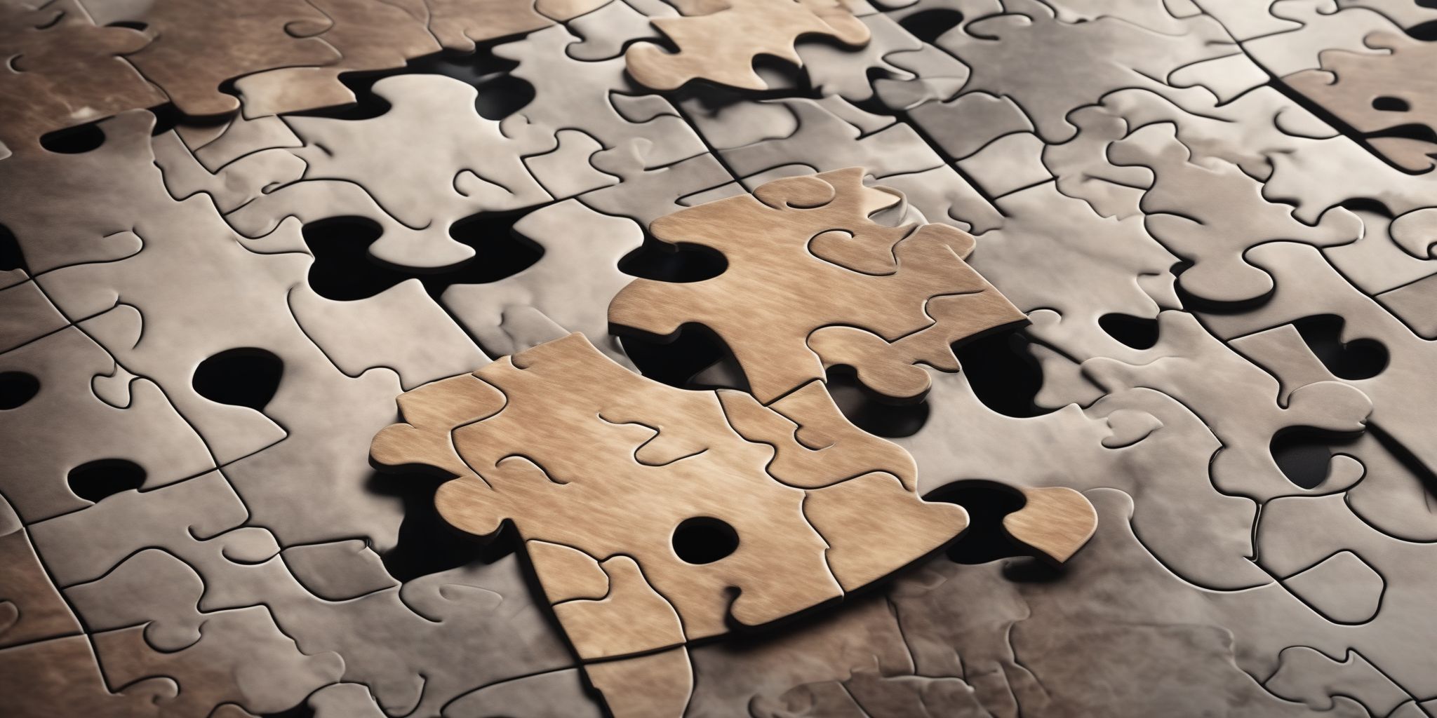Puzzle piece  in realistic, photographic style