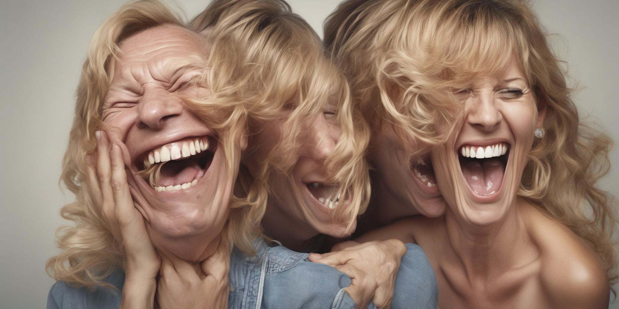 Laugh  in realistic, photographic style