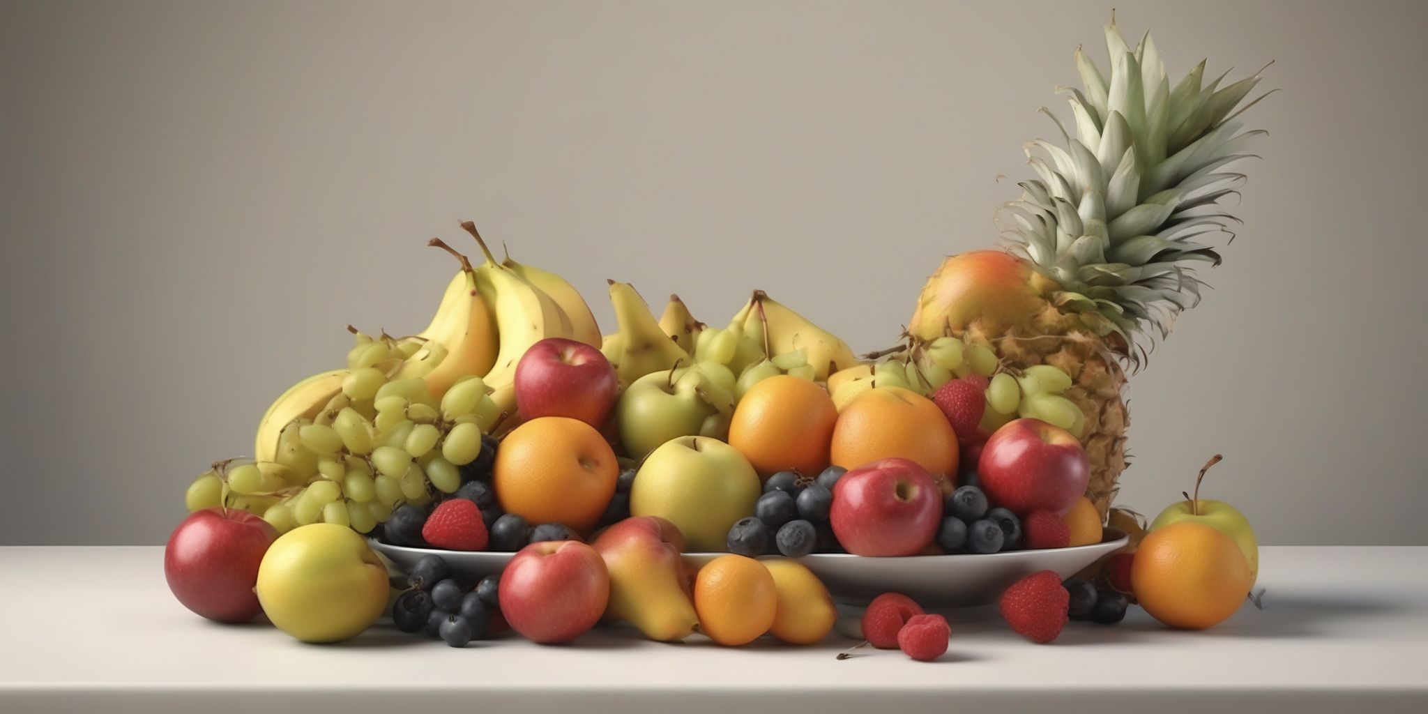 Fruit bowl  in realistic, photographic style