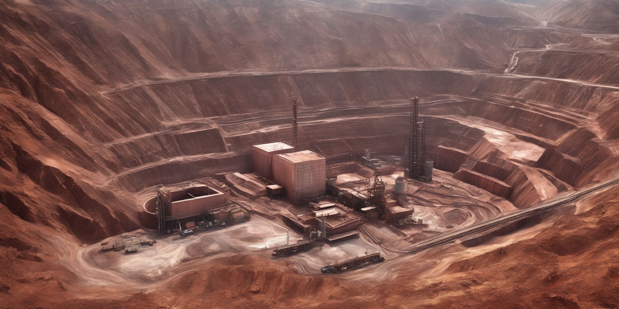 Copper mine  in realistic, photographic style