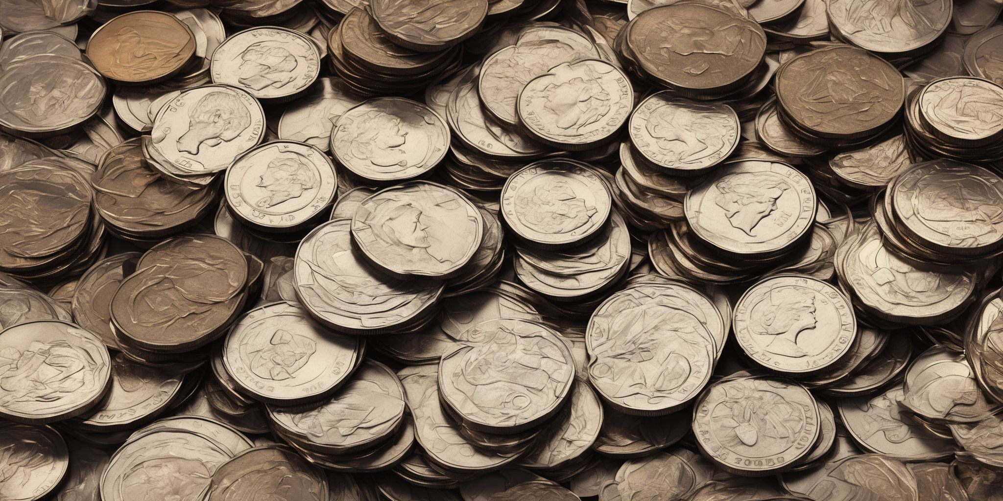 Monthly payments: Coin pile  in realistic, photographic style