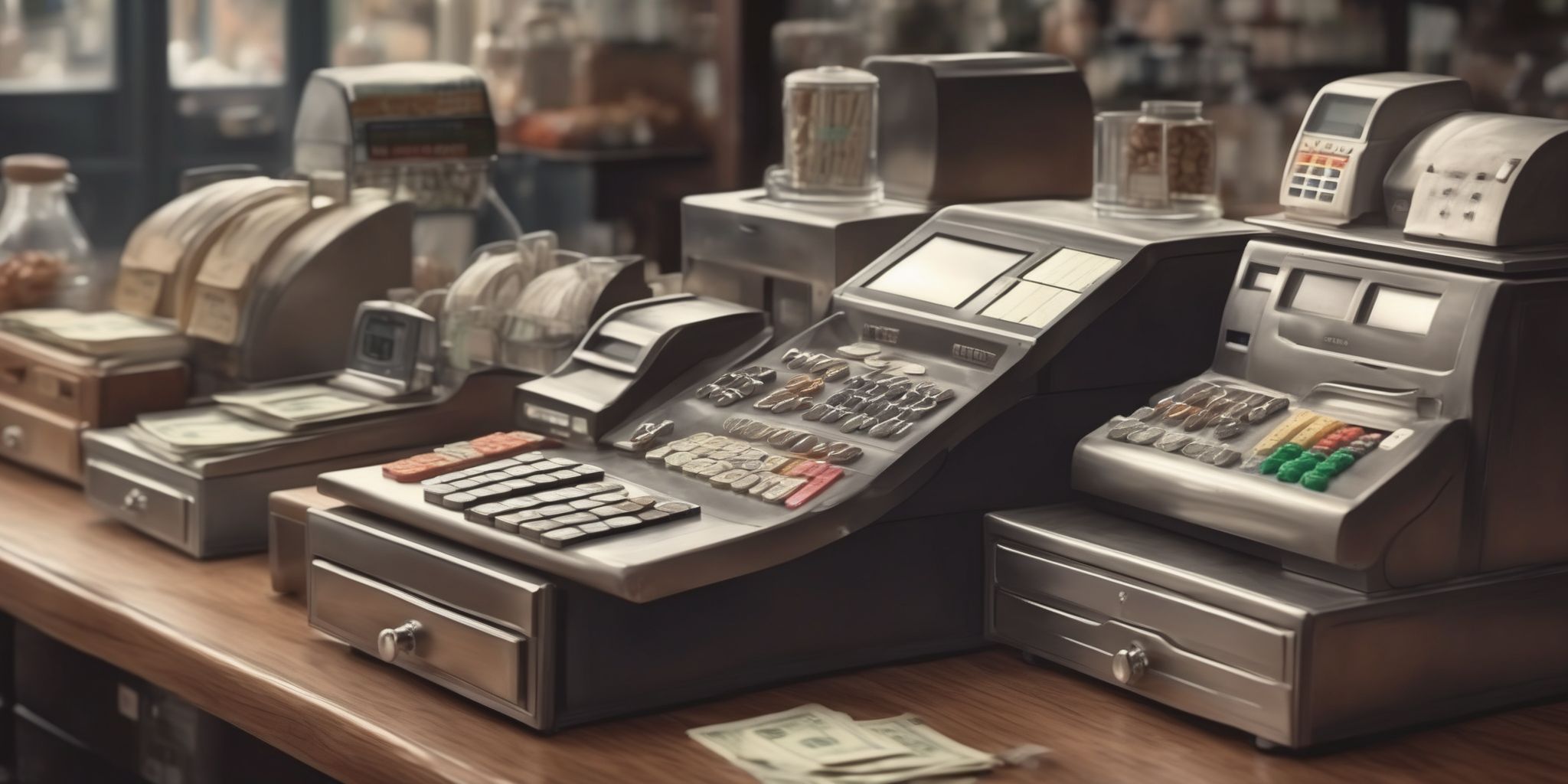 Cash register  in realistic, photographic style