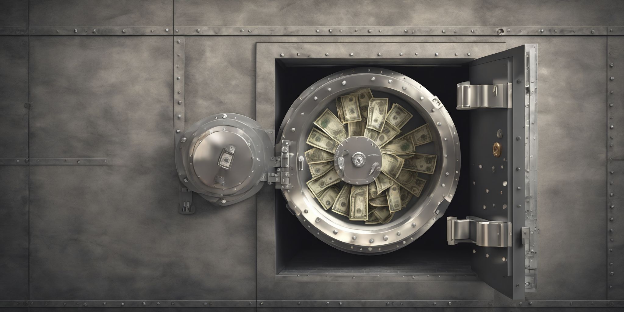 Money vault  in realistic, photographic style