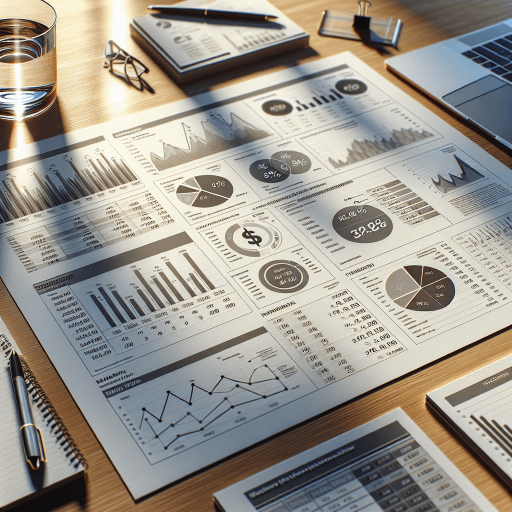 Financial report  in realistic, photographic style
