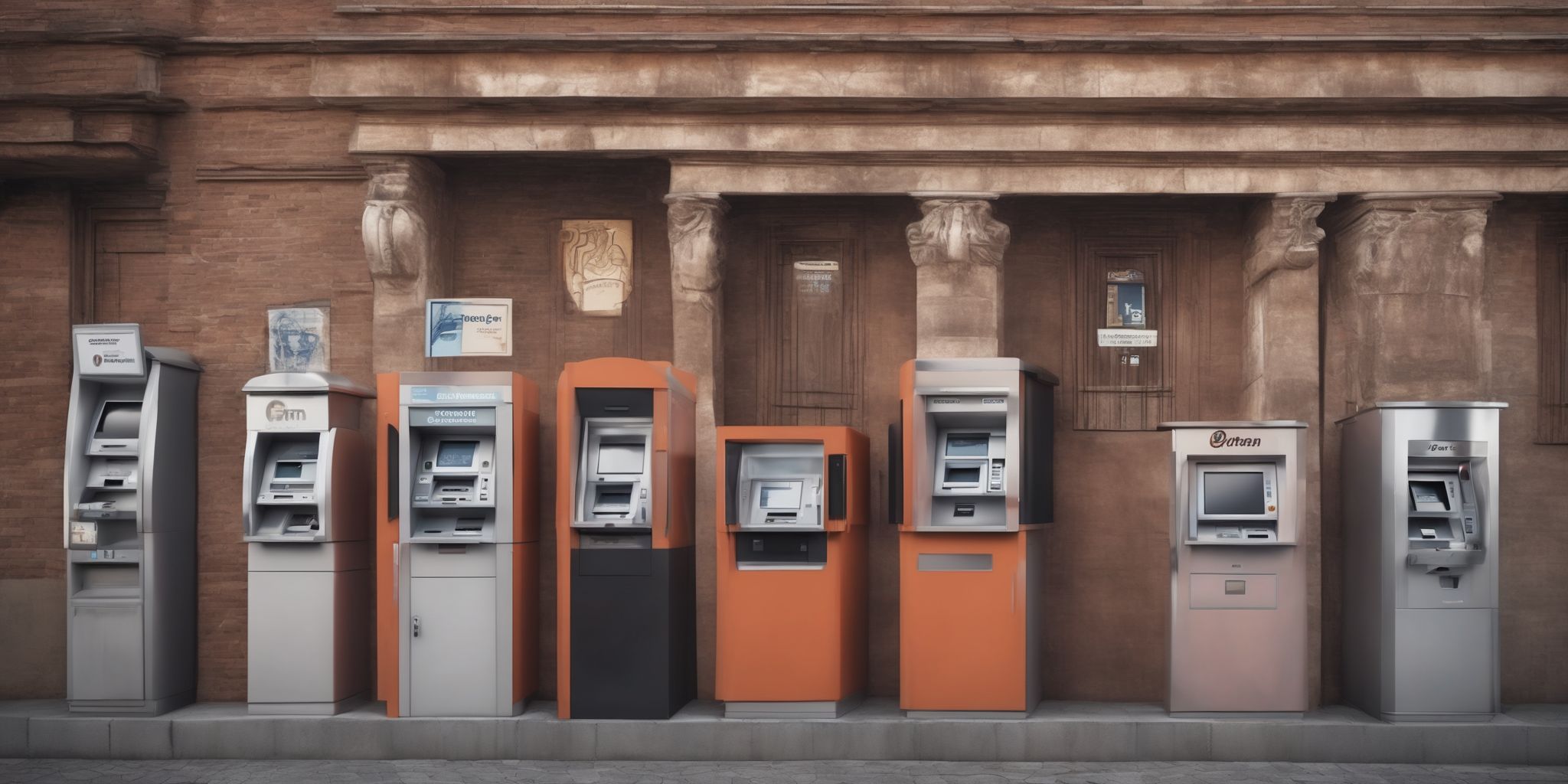 ATMs  in realistic, photographic style