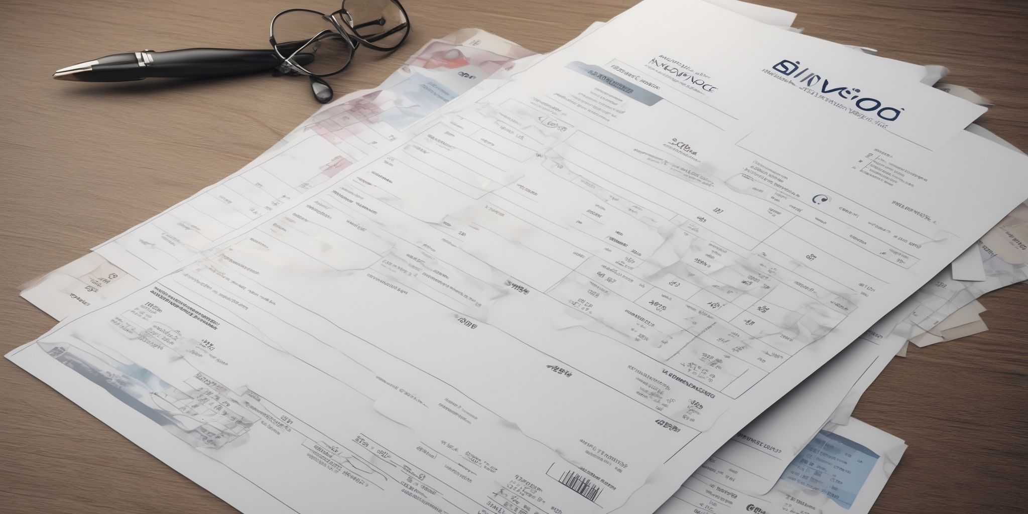 Invoice  in realistic, photographic style