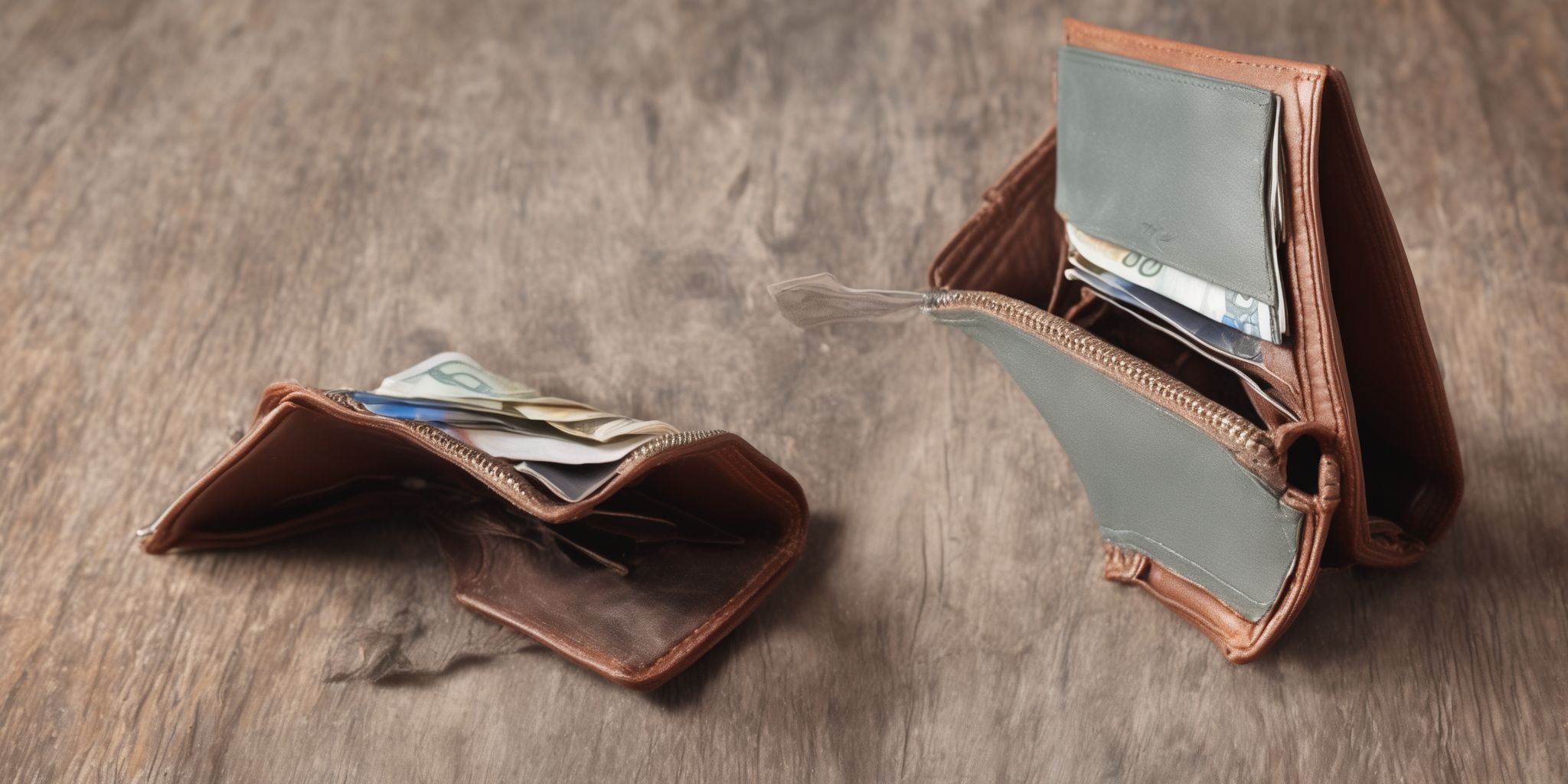 Empty wallet  in realistic, photographic style