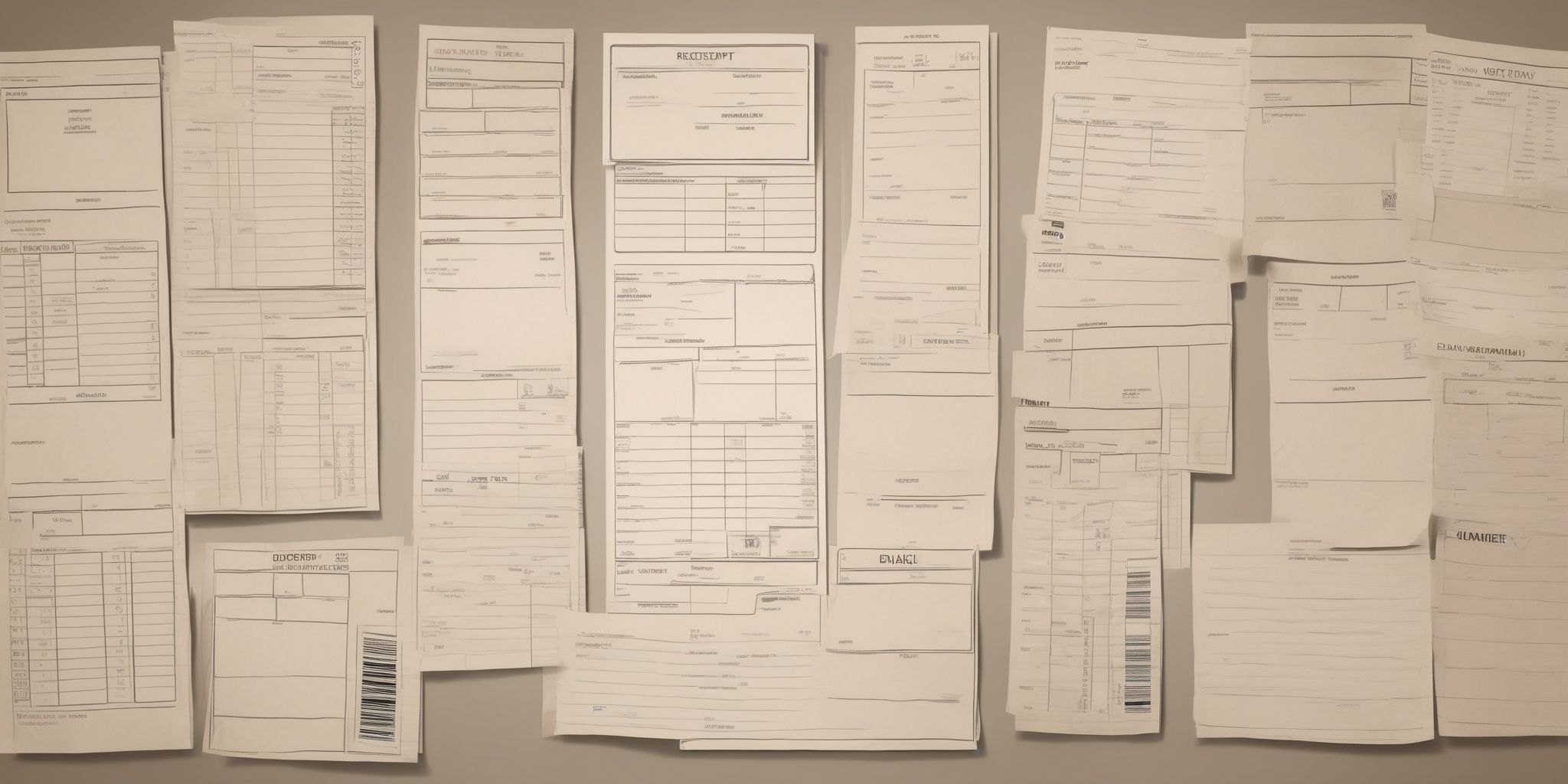 Receipt organizer  in realistic, photographic style