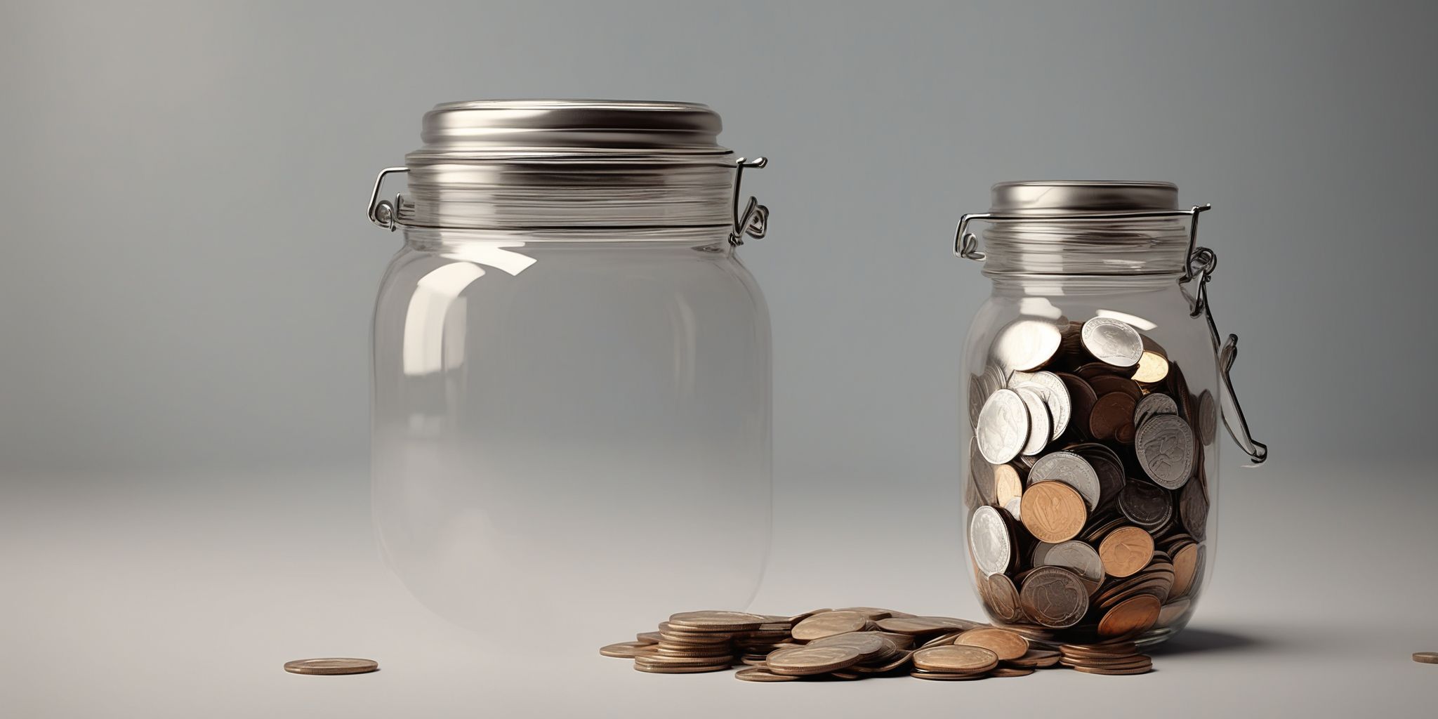 Coin jar  in realistic, photographic style