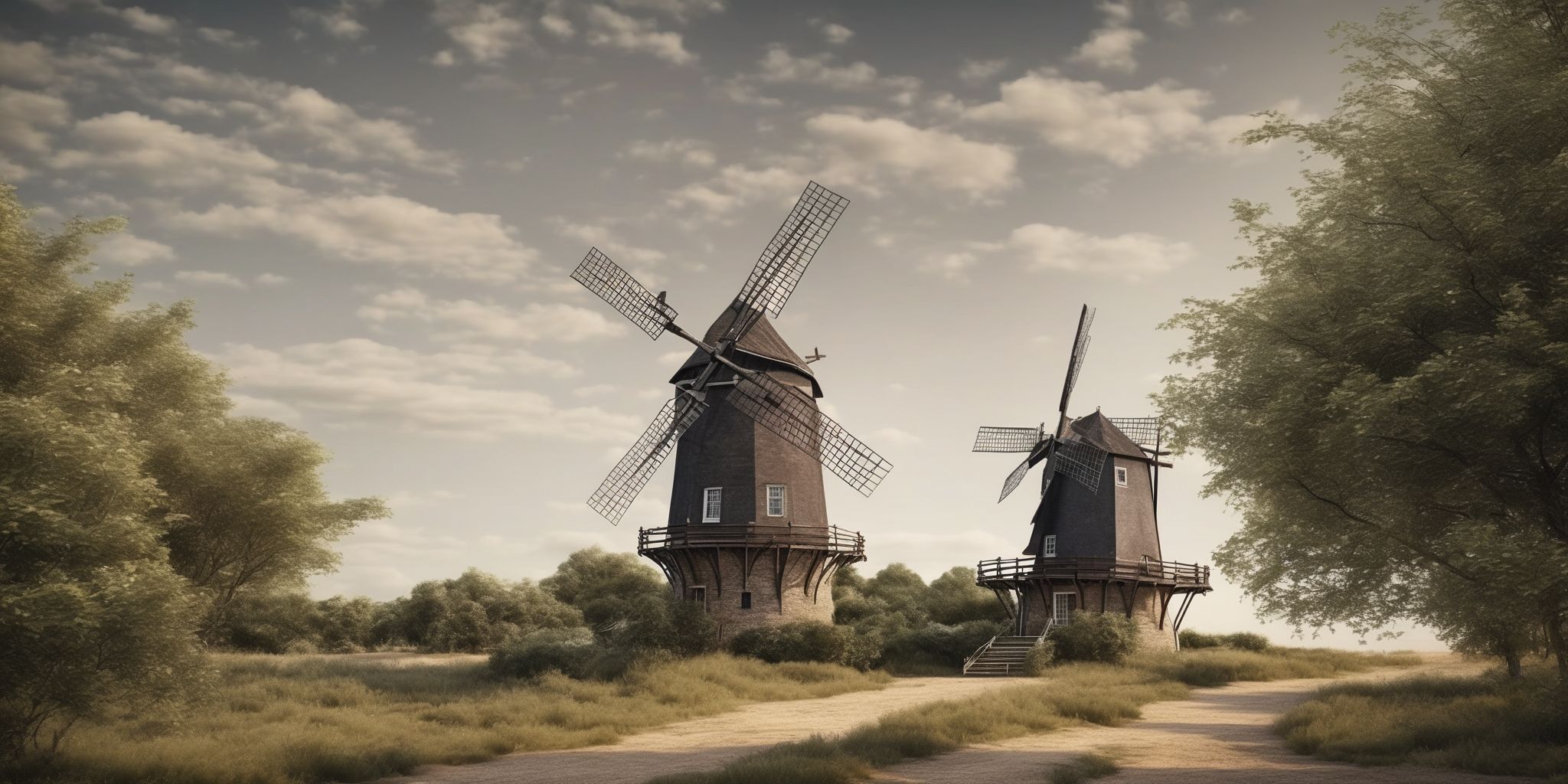 Windmill  in realistic, photographic style