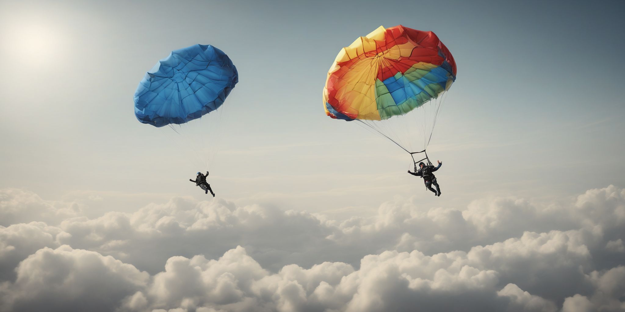 Risk-free parachute  in realistic, photographic style