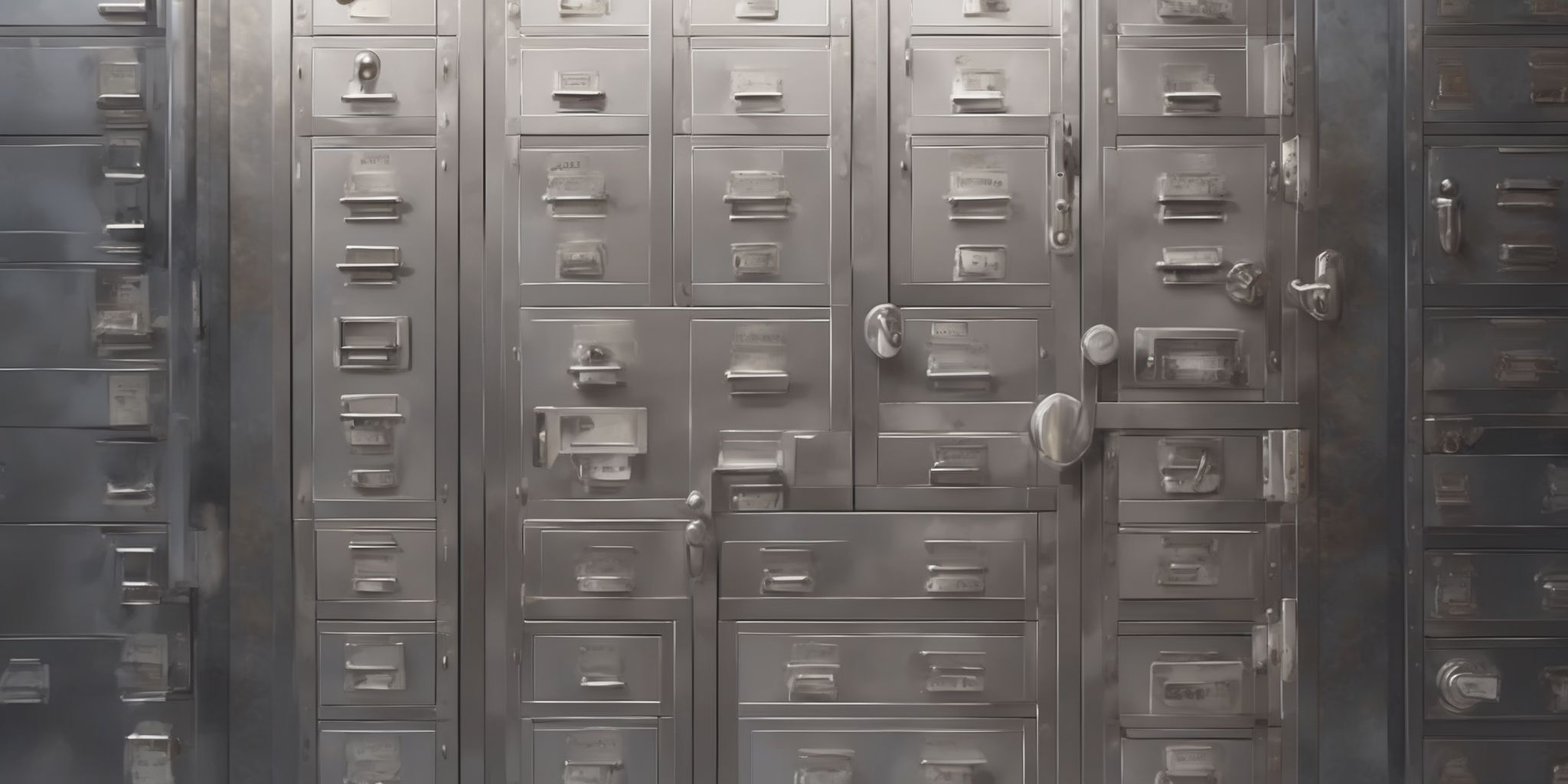 Safe deposit box  in realistic, photographic style