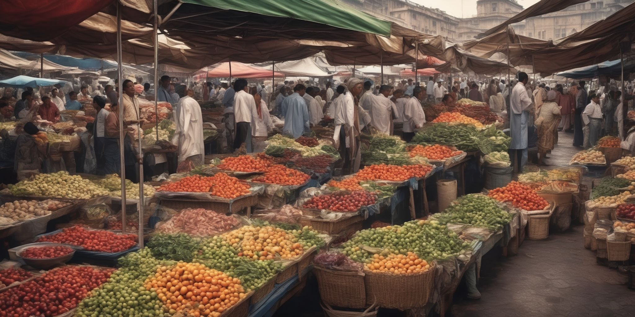 Market  in realistic, photographic style