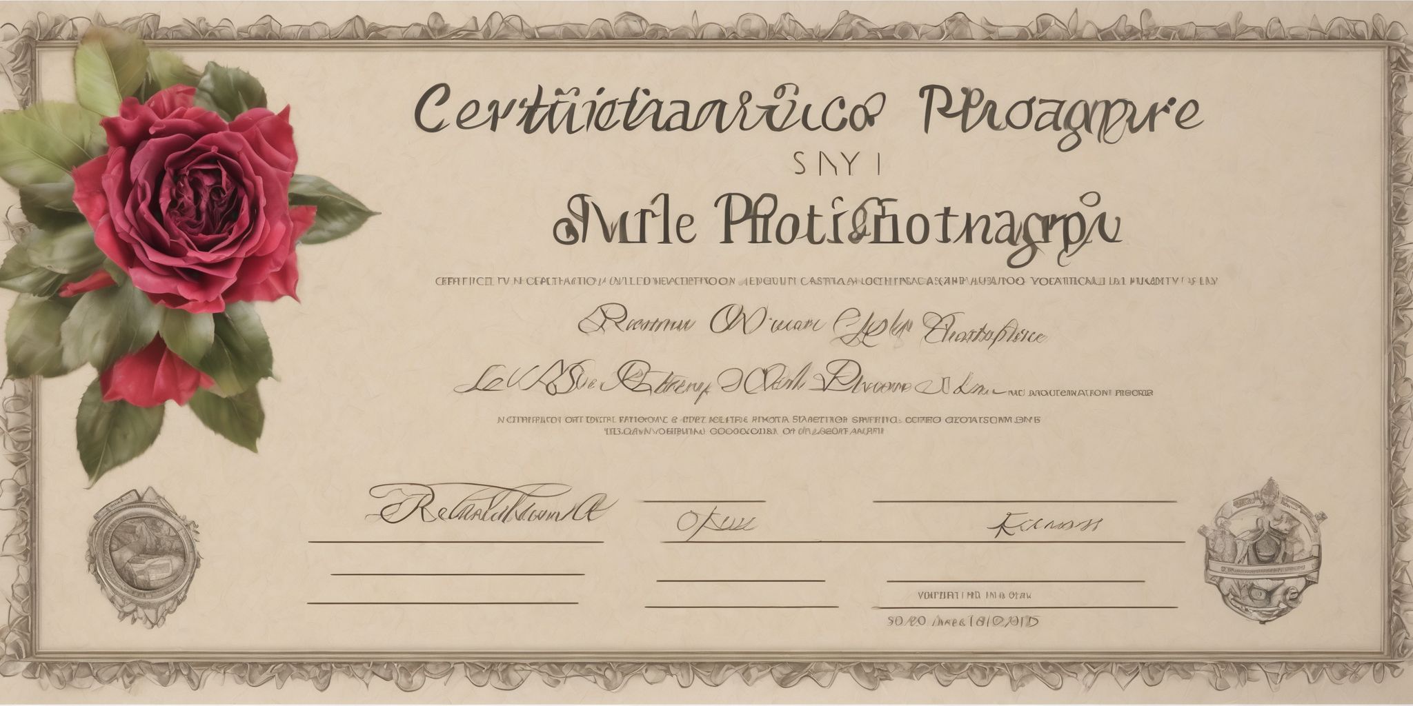 Certificate  in realistic, photographic style