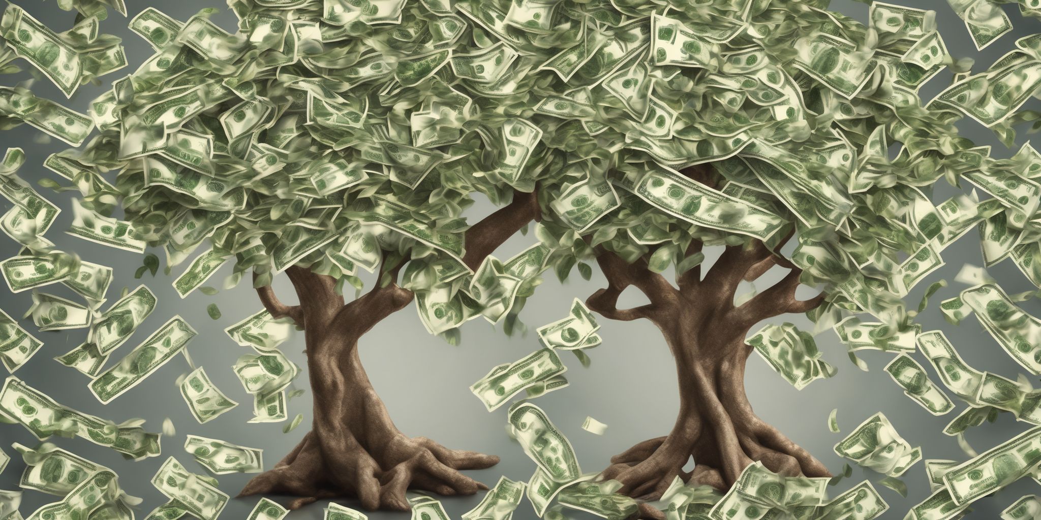 Money tree  in realistic, photographic style