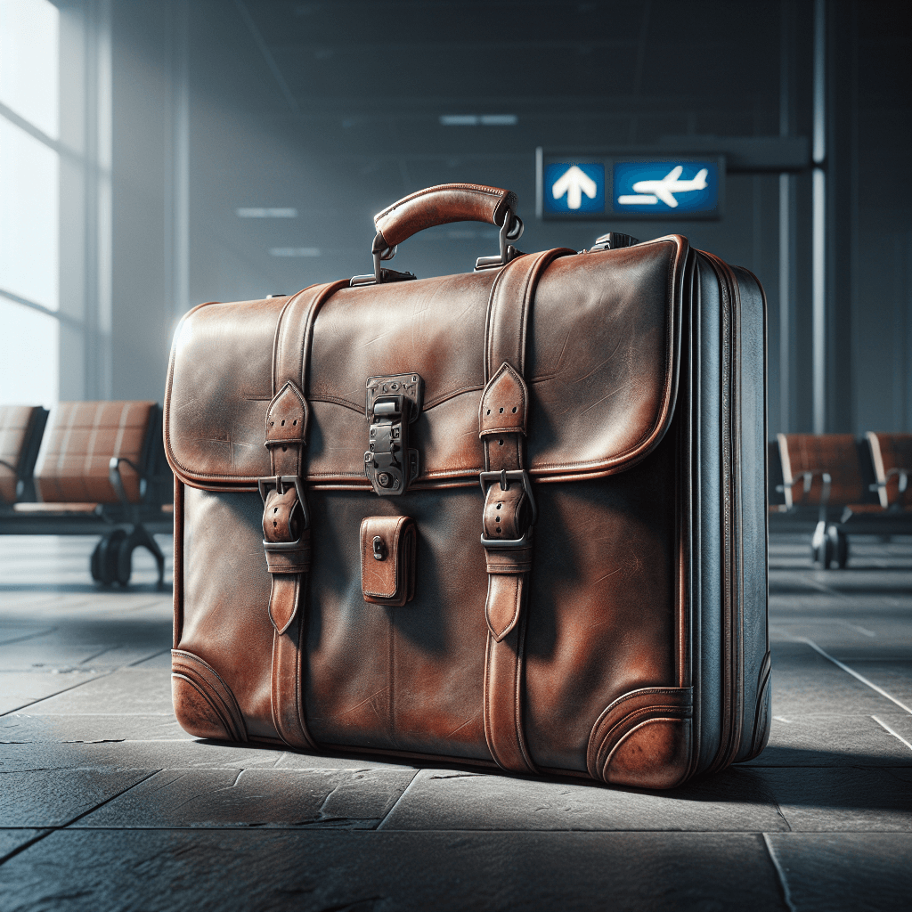 Business travel -> Briefcase  in realistic, photographic style