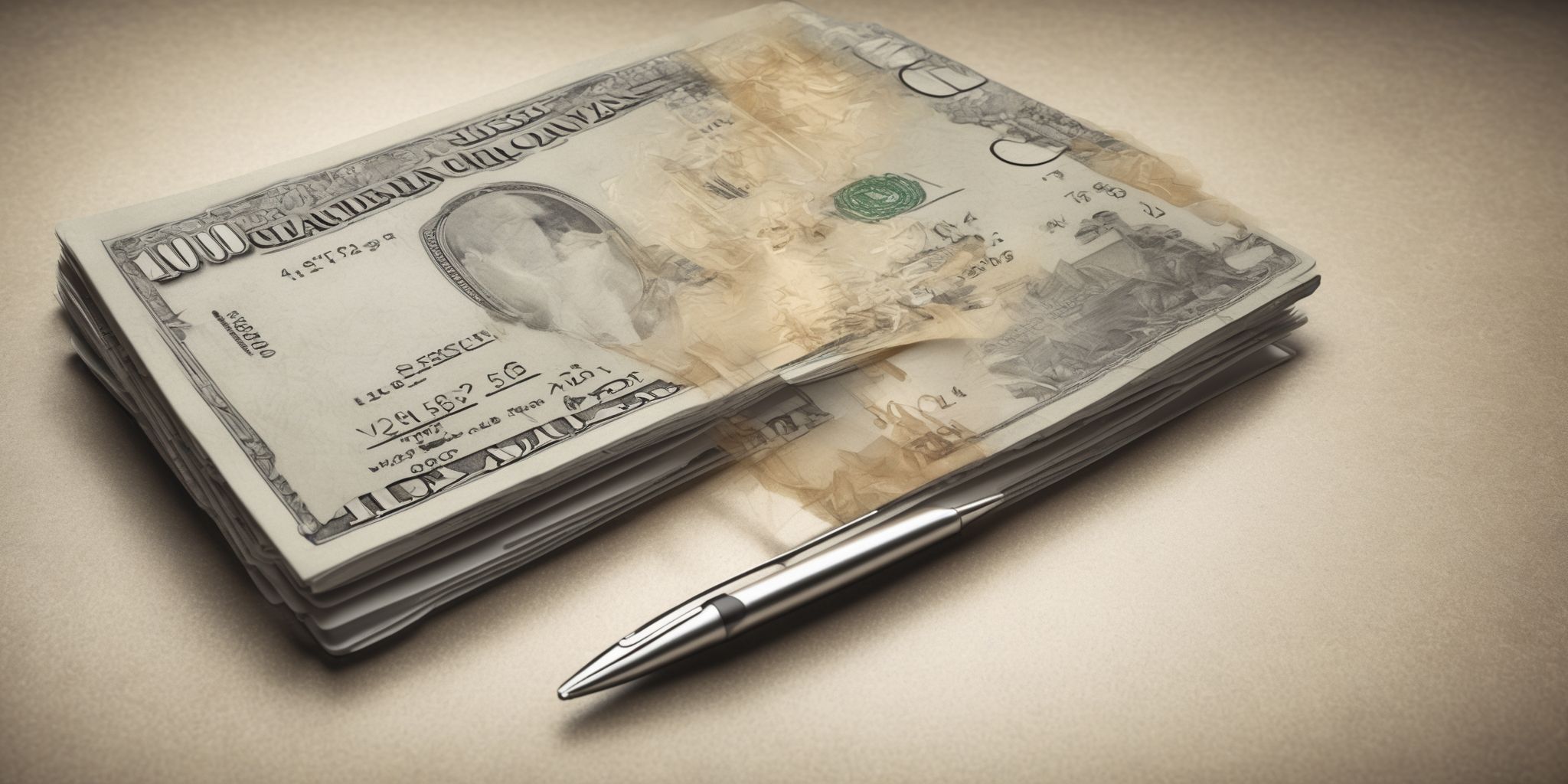 Checkbook  in realistic, photographic style