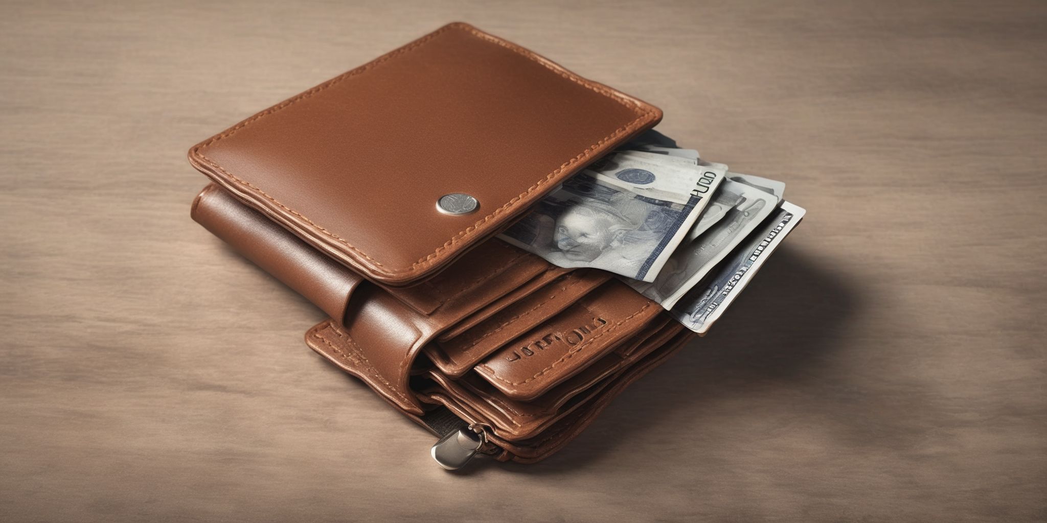 Wallet  in realistic, photographic style