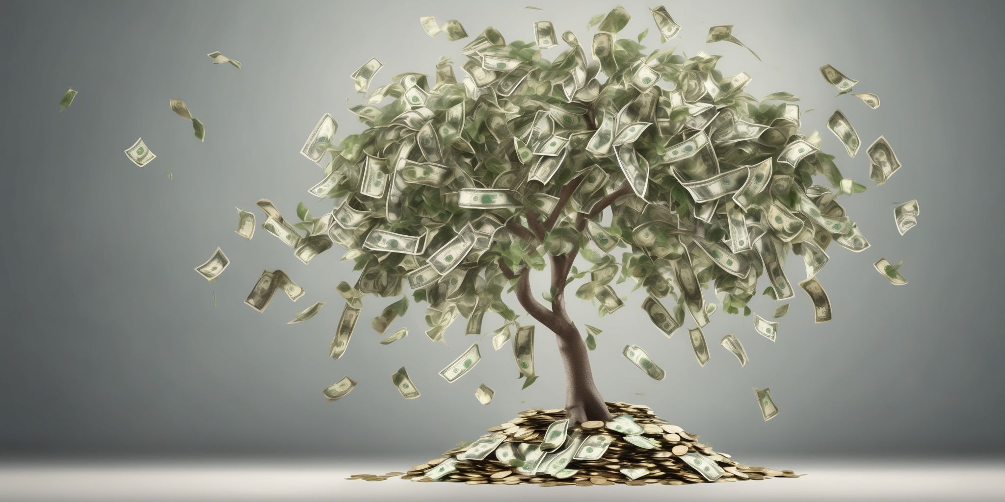 Money tree  in realistic, photographic style