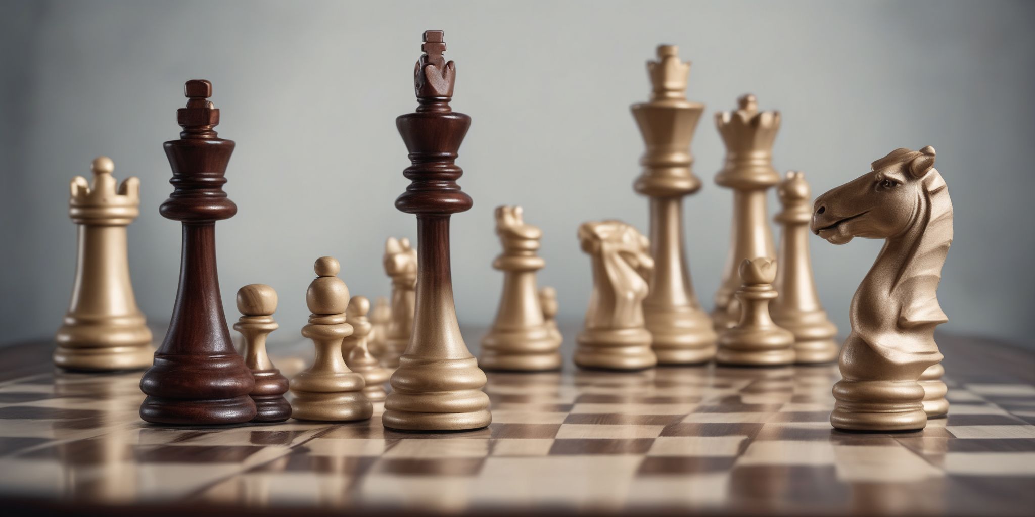 Financial chess  in realistic, photographic style