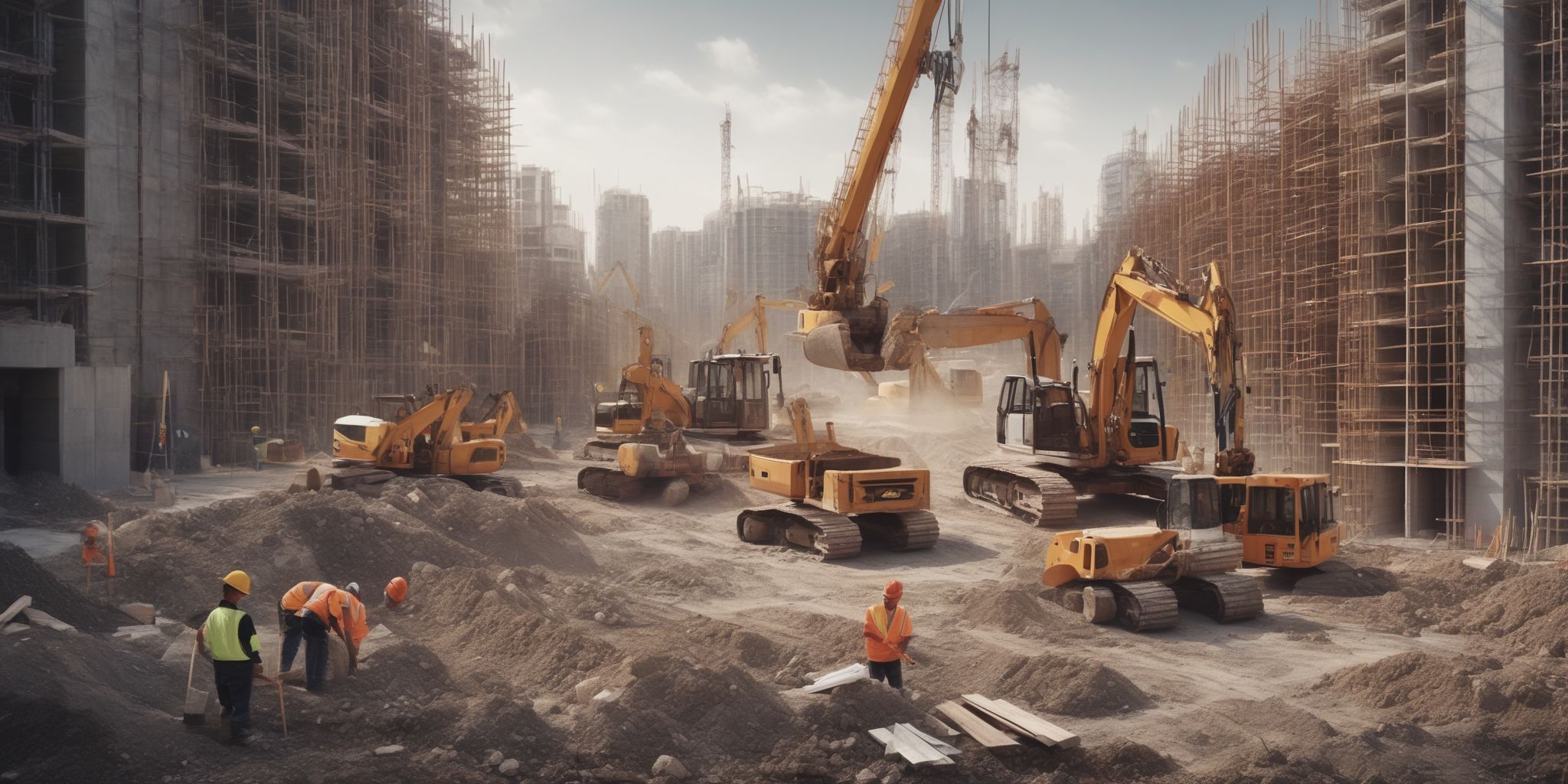 Construction  in realistic, photographic style