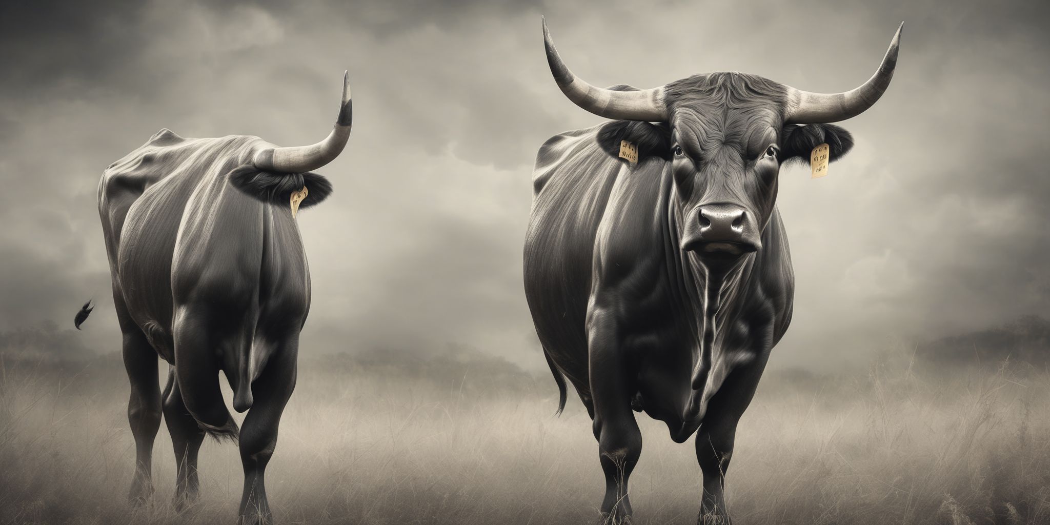 Stocks: Bull  in realistic, photographic style